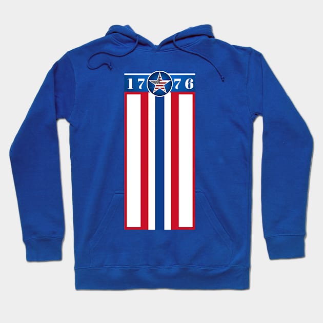 1776 United States of America Red White Blue stripe Hoodie by Yiorgos Designs